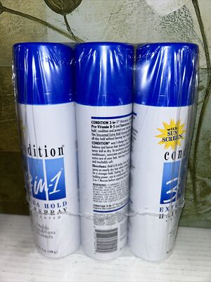 Condition 3 in 1 Extra Hold Unscented Hairspray 7oz Lot of 3 Aerosol Lot Of 3 Pc