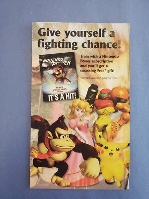 Super Smash Bros. Melee Nintendo Power Insert Gamecube  MINT!!