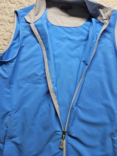 Peter Millar Golf Vest Element Wind Mens M Turquoise  Stretch Zip Up