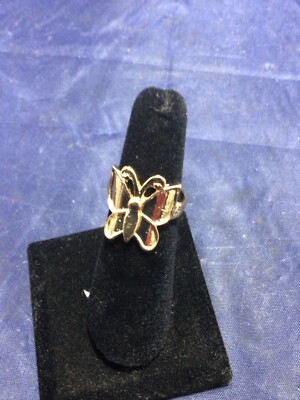 Gold Tone Fashion Butterfly Ring Costume Jewelry Size 6