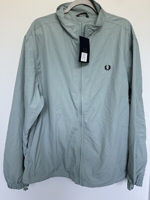NWT! $175 Fred Perry Woven Track Jacket Silver Blue J5540 - Men's Size XL
