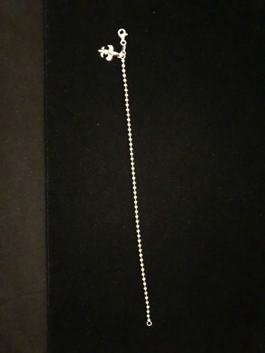 SILPADA .925 STERLING SILVER FLEUR-DE-LIS ANKLE BRACELET RARE BEADED CHAIN NEW