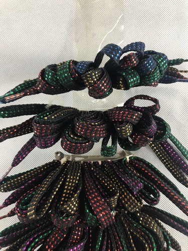 Vintage hair bows lot of 8 clip hair bows New Old Stock Black White Gold