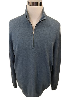 Cutter & Buck Men's 2XT Tall 1/4 Zip 100% Cotton Blue Pullover Jersey Shirt New