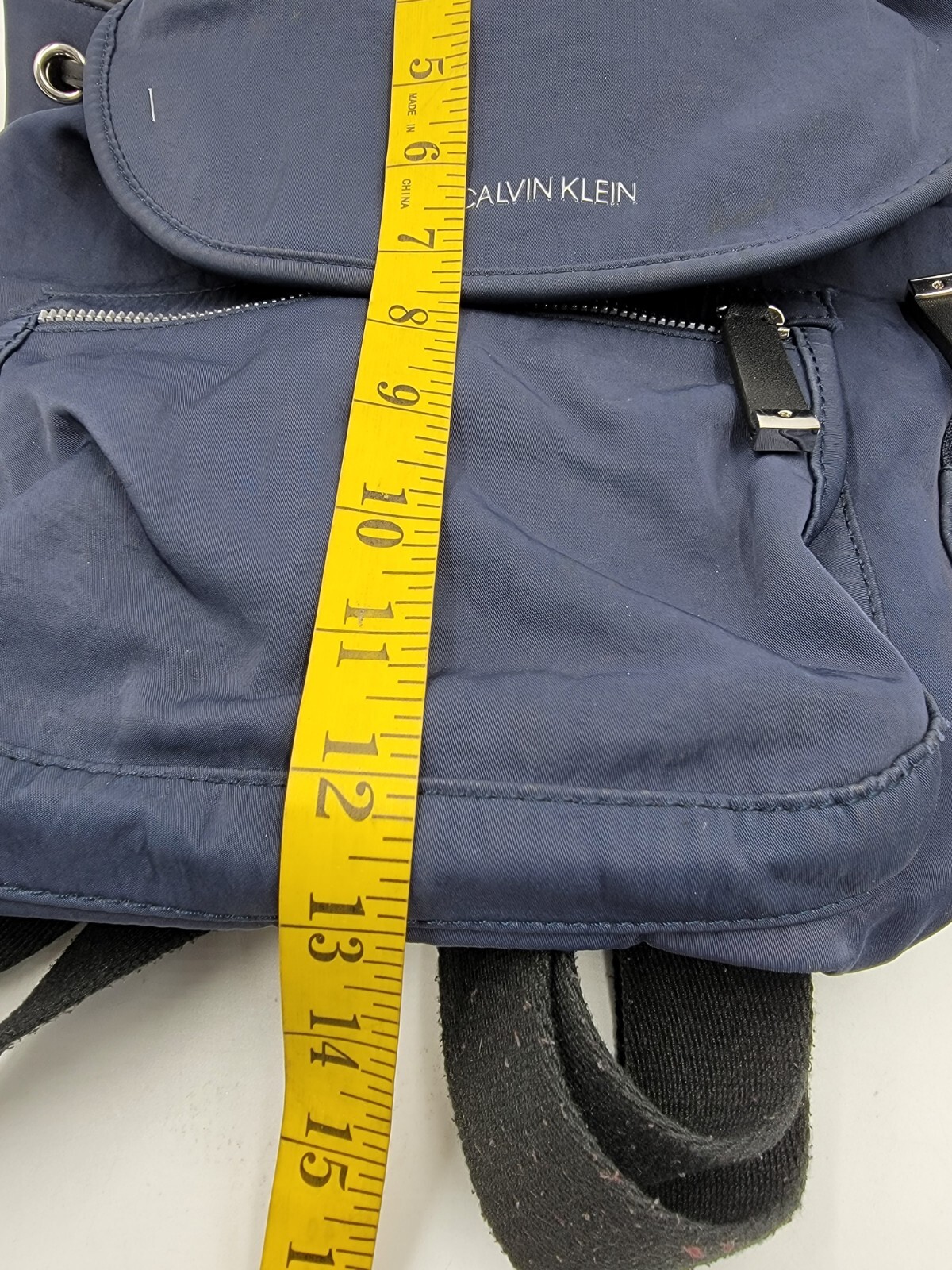 Calvin Klein Kimberly Nylon Backpack Women's One Size Navy Flap Closure - Picture 5 of 15