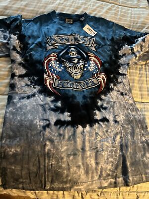 Vintage Liquid Blue Bon Jovi Forever Tie Dye T-Shirt LT Tall NWT