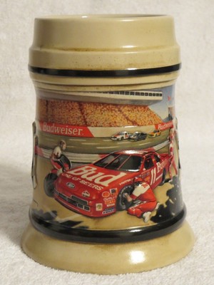 -O-BE-AMI 1993 Budweiser Stein Mug Anheuser Busch Junior Johnson Bill Elliot