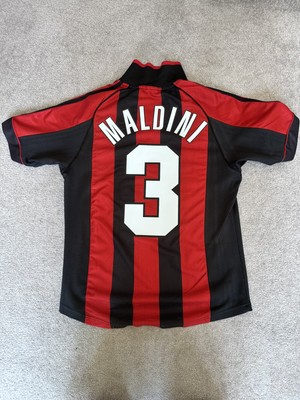 AC MILAN MALDINI #3 Home Name print and number 1998/00 Heat