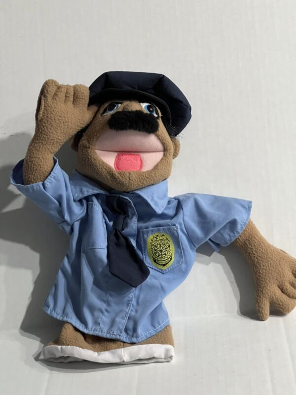 Melissa & Doug Police Officer Puppet  badge mustache hat No Wooden Rod