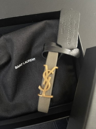 SAINT LAURENT レザー&ゴールドブレスレット SAINT LAURENT YSL レザー ブレスレット ゴールド 人気 (Saint