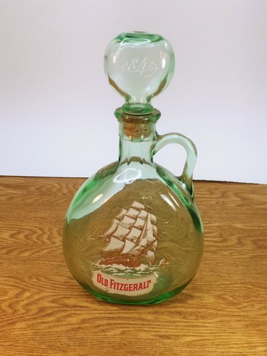 Old Fitzgerald FLAGSHIP BOTTLE 1849 Empty Green Glass Decanter