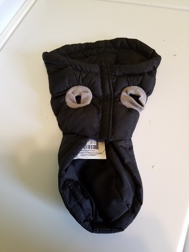 Bret Michaels cat puffer coat jacket black rock goth skull silver size XS dog