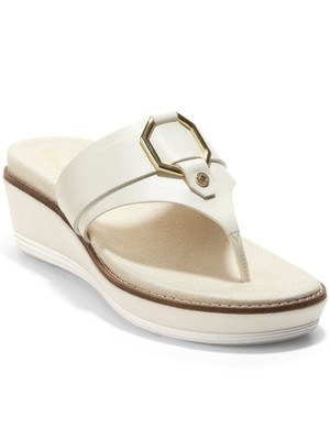 

COLE HAAN Женские бежевые оригинальные сандалии Grand Wedge Thong 1-1/2 на платформе 9,5 B, Бежевый, W21358