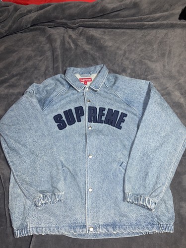 ジャケット・アウター Supreme Arc Denim Coaches Jacket Indigo Supreme Arc Denim Coaches Jacket Washed Indigo (Size Medium