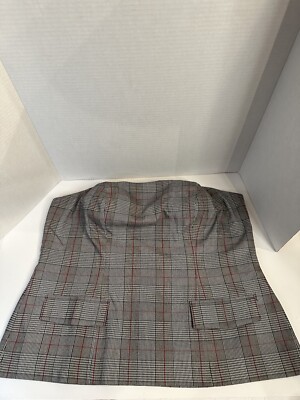 NWT MAREE POUR TOI Strapless Size 18 Black Plaid Top Zip Back