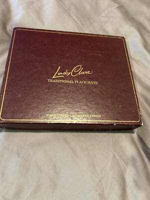 Vintage Lady Clare Placemats Sisley Hand Gilded  9 1/4 X 7 3/4 Box Set of 6