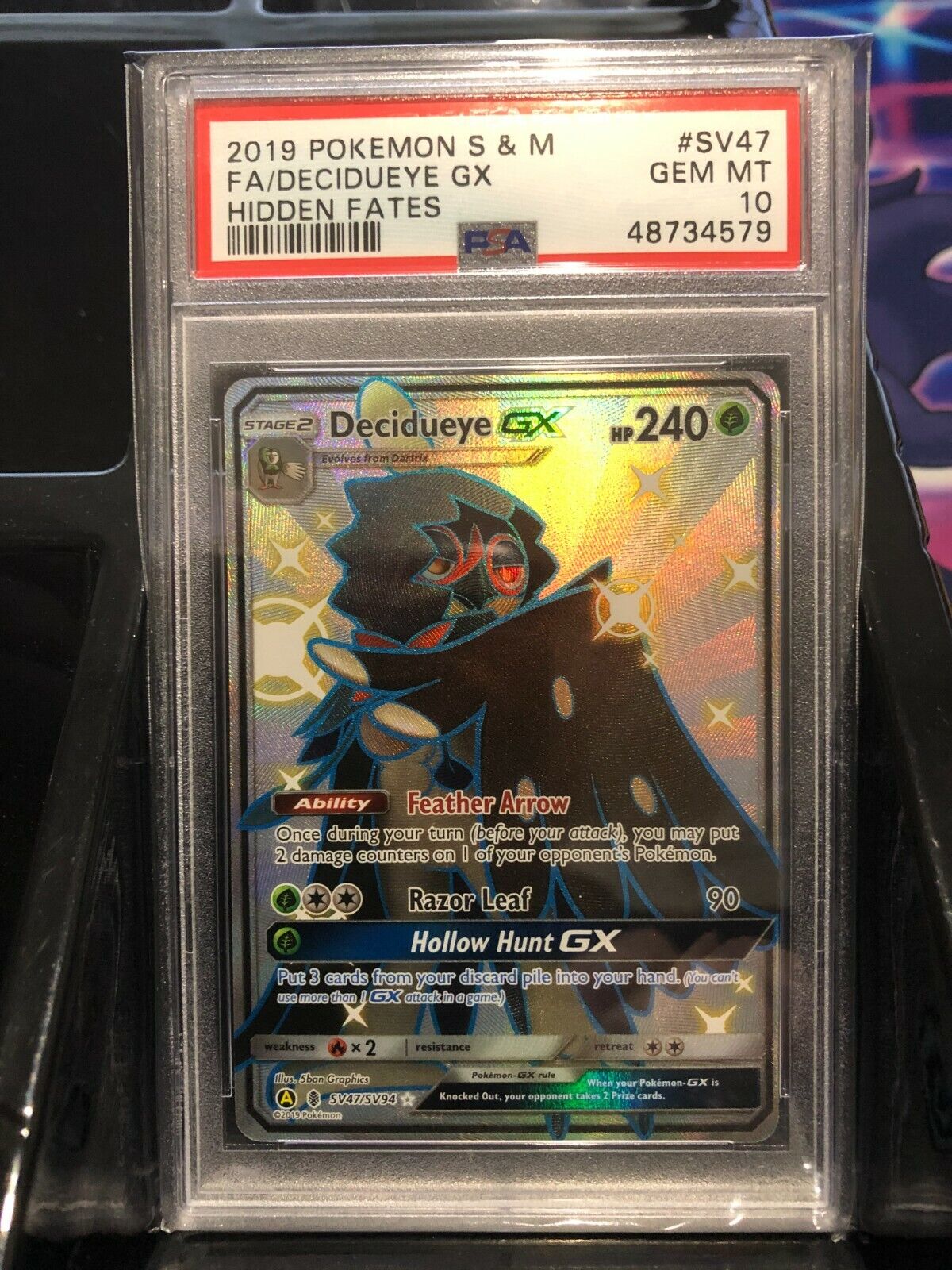 PSA 10 GEM MT - DECIDUEYE GX Card SV47/SV94 Pokemon TCG PSA 10 GEM MT - DECIDUEYE GX Card SV47/SV94 Pokemon TCG