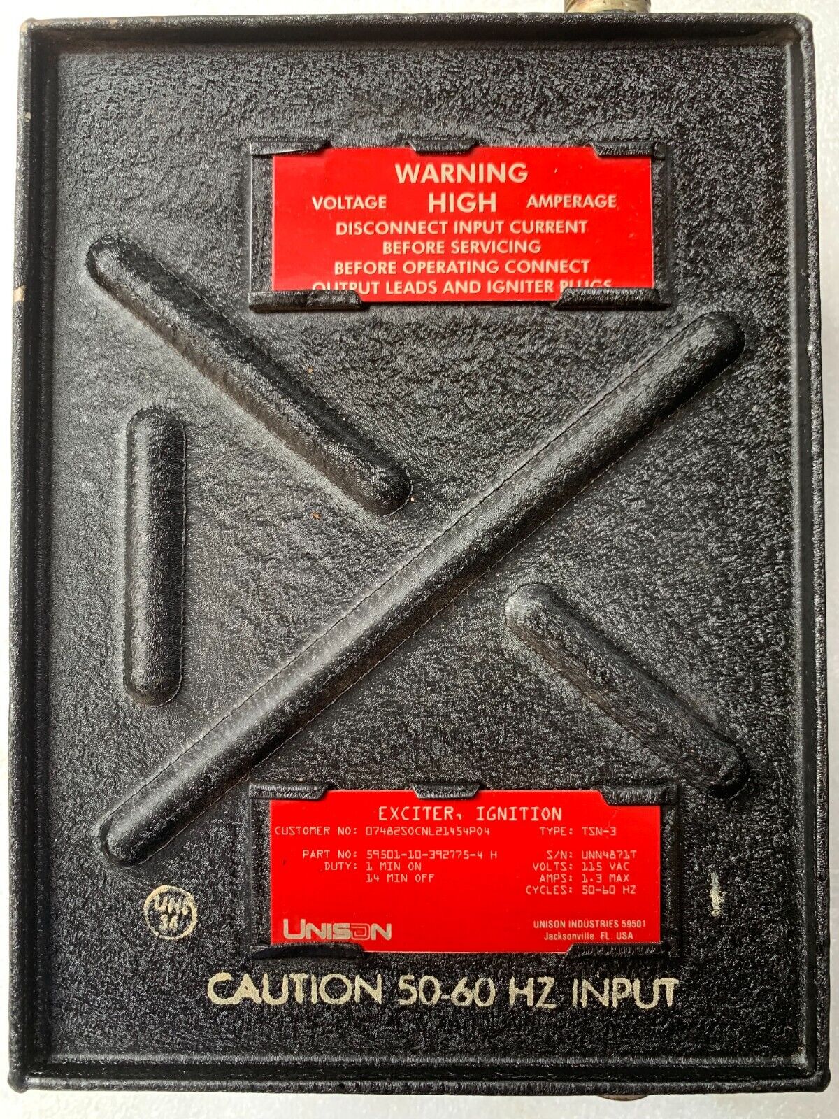 Unison Exciter Ignition 59501-10-392775-4 H (GE G12130A Unison Exciter Ignition 59501-10-392775-4 H (GE G12130A