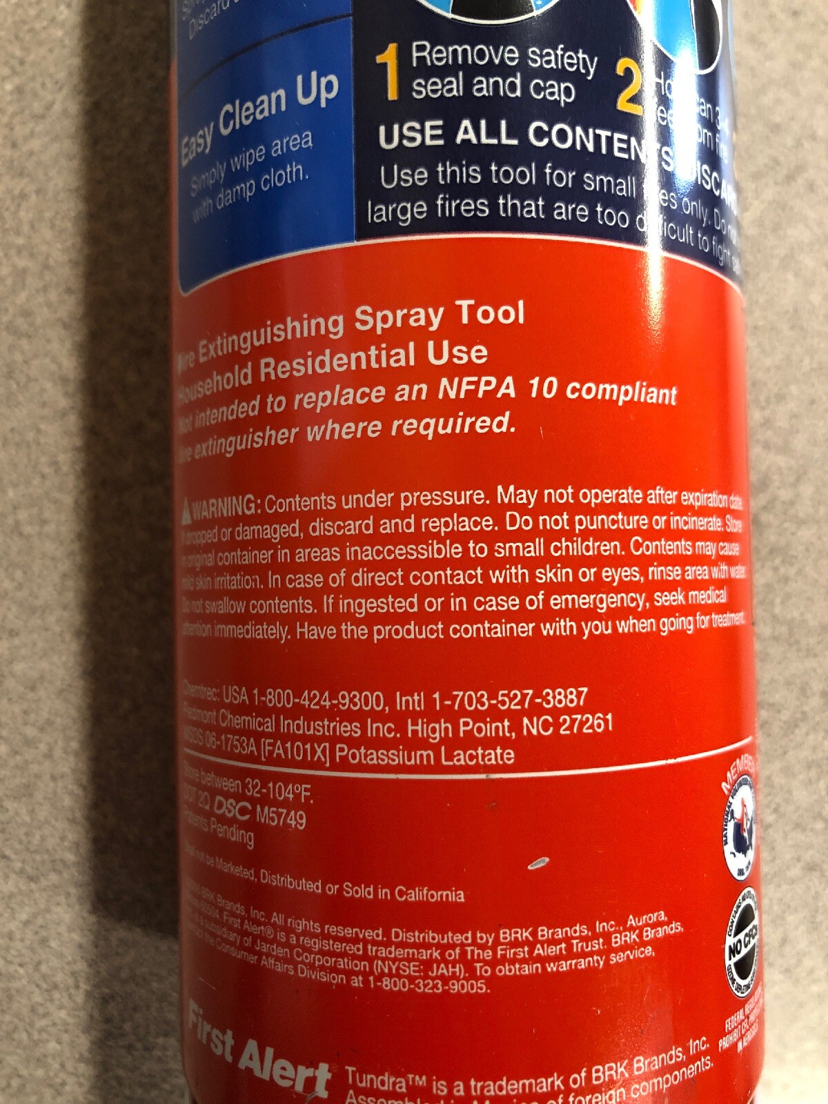 First Alert AF400 Tundra Fire Extinguisher Spray EXP 11/08/23 (4b)