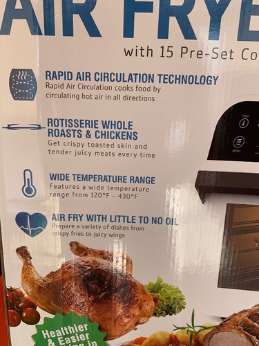 12.7-QT Electric Air Fryer Oven w/Rotisserie & Dehydrator+10 Accessories
