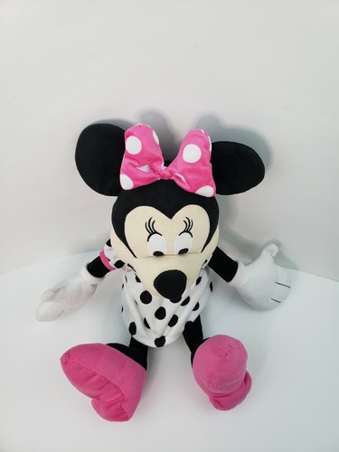 Disney Store Minnie Mouse Plush Doll Medium 18 inches Polka Dot Bow Tie