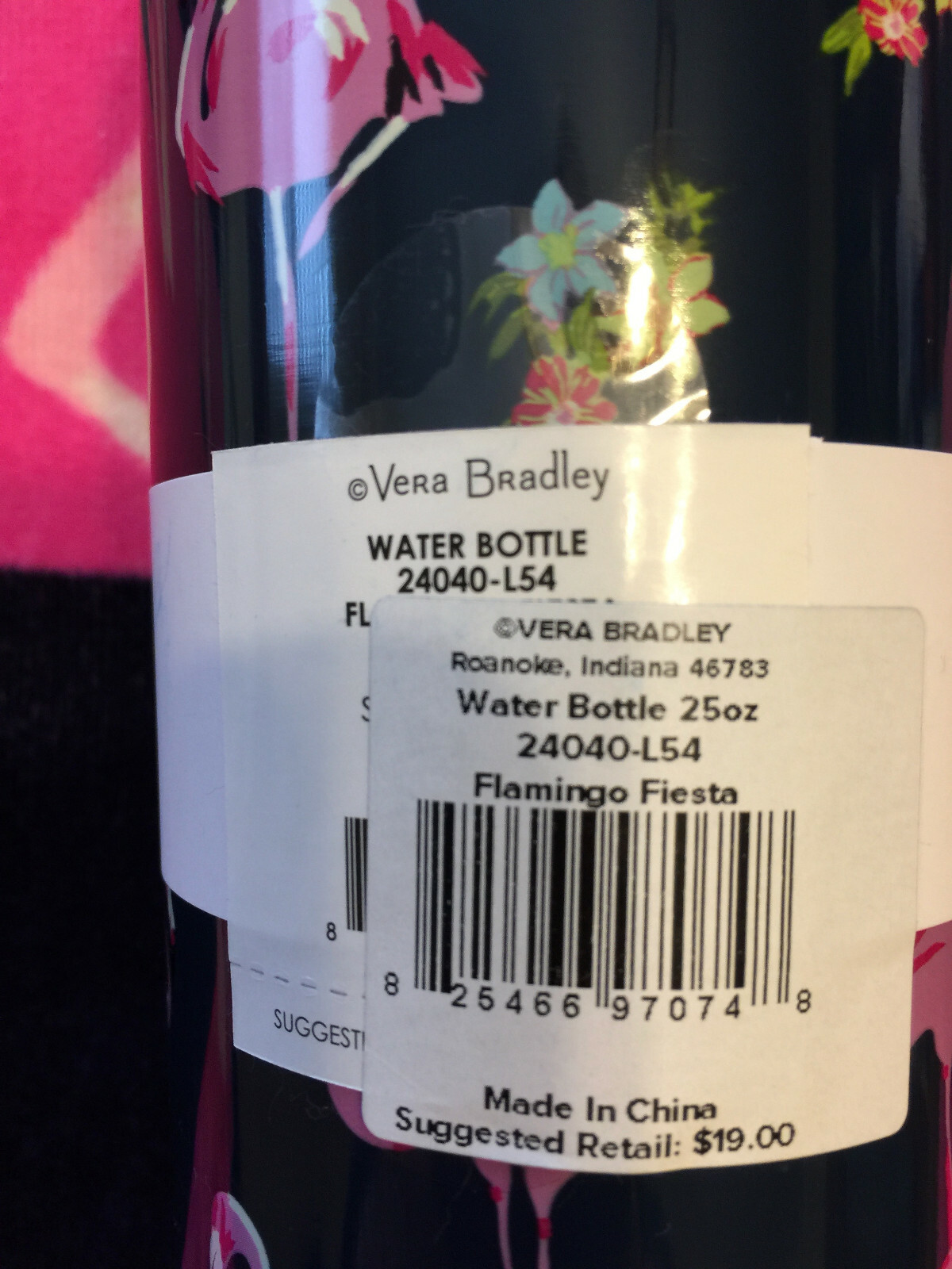 $40 VERA BRADLEY FLAMINGO FIESTA BEACH TOWEL AND $19 WATER BOTTLE - NWT