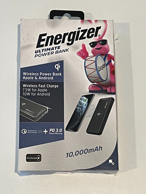 Energizer 10,000 mAh Ultimate Wireless Fast Charge PD Portable Charger OPEN BOX