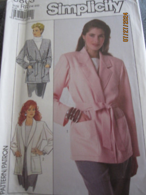 Simplicity #8803 MISSES UNLINED WRAP JACKET Sewing Pattern Uncut Size 14-20