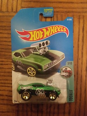 2017 HOT WHEELS Tooned '69 Chevy Camaro Z/28 Green Col. #171/365 1969 HTF