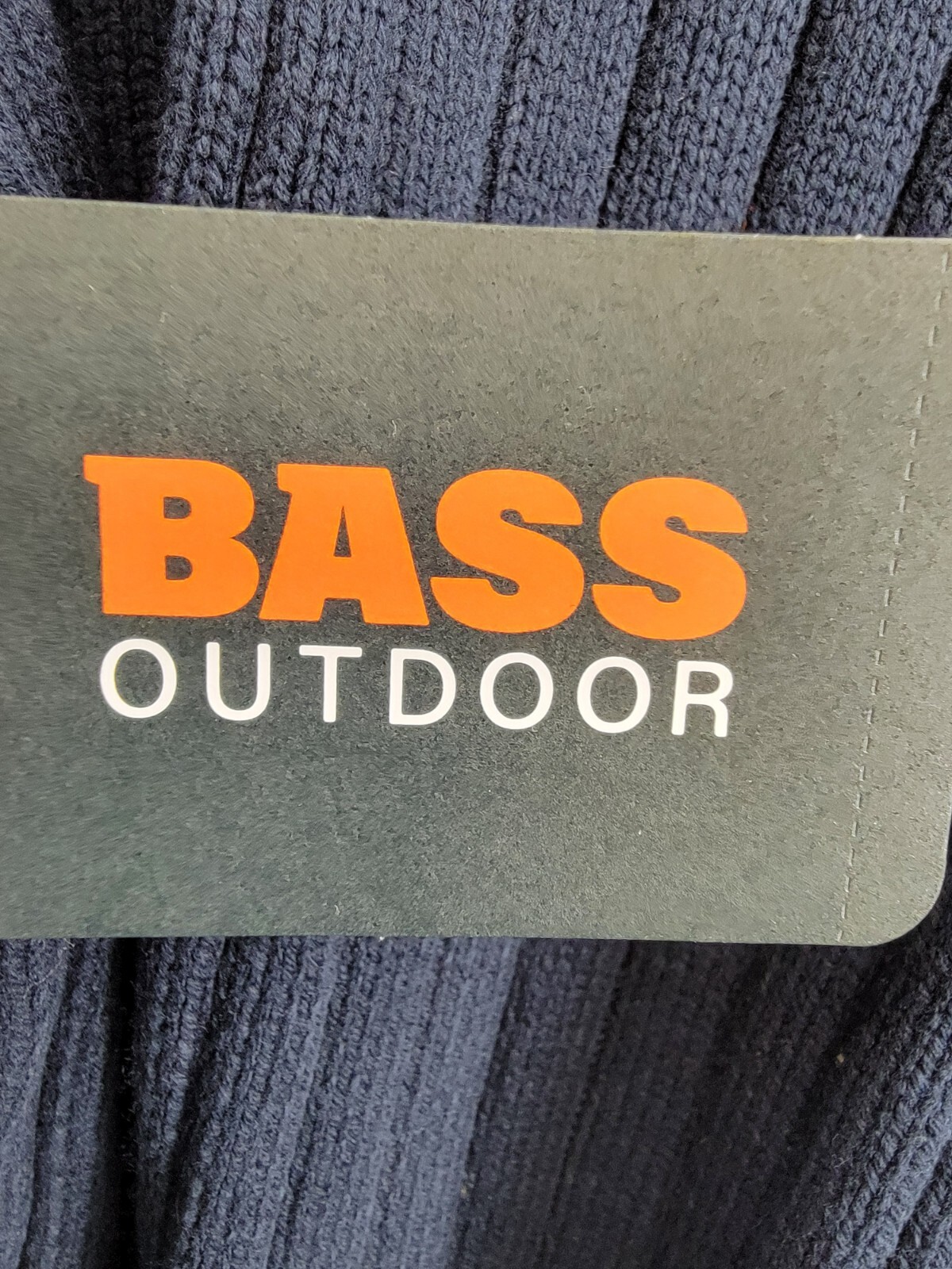 BASS OUTDOOR Mixed Media Zip-Front Hooded Sweater Jacket Men's L Navy Blaze L/S - Picture 16 of 17
