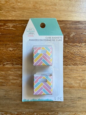DIY Modern Mini Cube Baskets- Pastel
