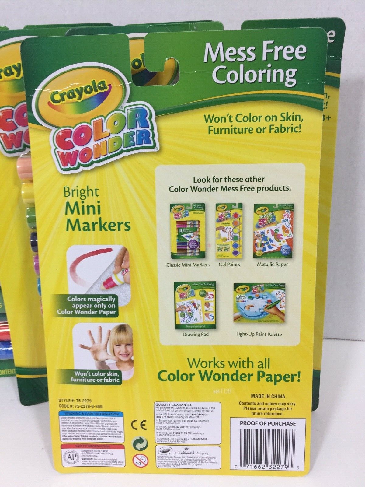 Crayola Color Wonder 10 Mini Markers Bright Colors 75-2279 New in package