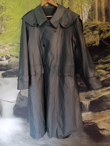 【サト】Germany Longcoat Vintage Mens Black German Military WW2 Vintage Long Trench Coat