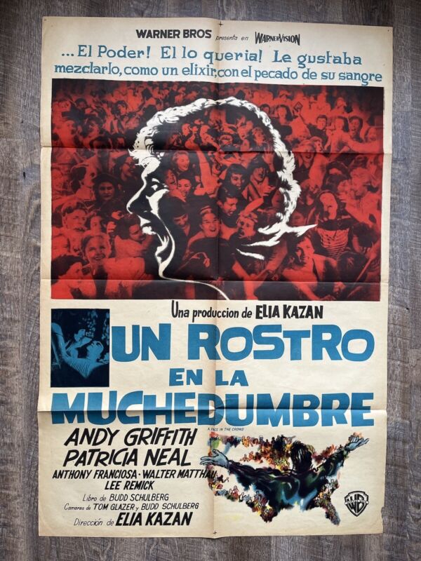 A FACE IN THE CROWD 1957 Original One-Sheet Argentine Movie Poster 29" x 43.5"