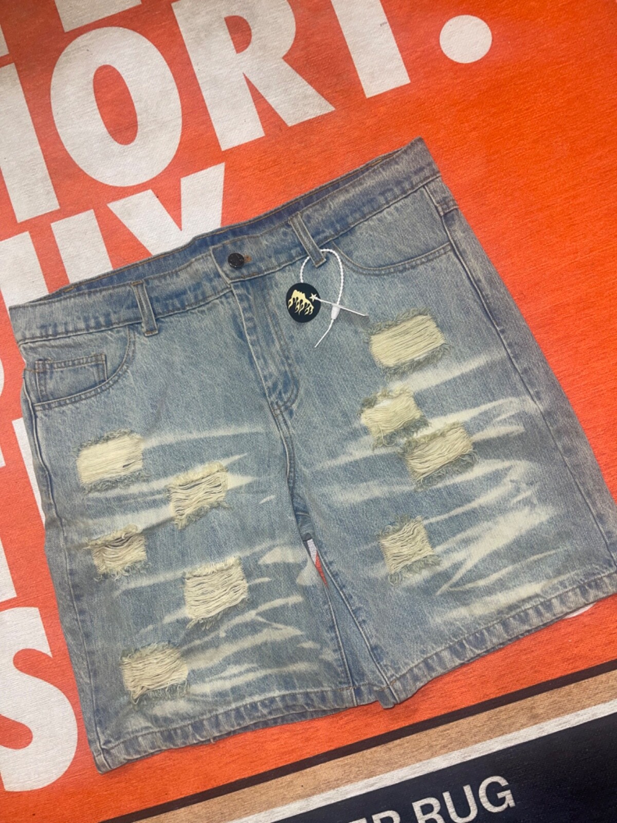 パンツ Hellstar Studios Denim Shorts Buy Hellstar men brown denim shorts with patch for $610