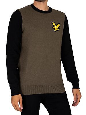 Мужская рубашка блочного цвета Lyle & Scott Crew Knit, зеленая