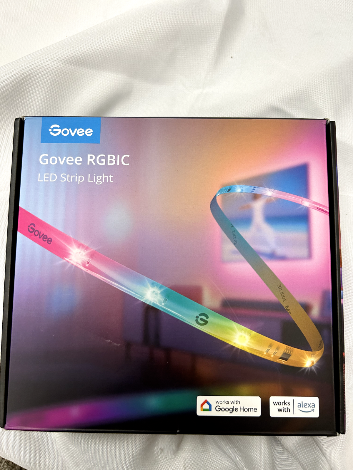 Govee 65.6ft RGBIC LED Strip Lights for Bedroom Smart LED Strip Lights Alexa Compatible DIY Multiple Colors On One Line