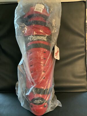 Diamond DLG-CX 155 Cathers Shin Guards Red Baseball Softball size 15.5