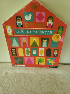Petit Collage 3D Nativity Advent Calendar Playscene 54 Pieces, 24 Characters 4+