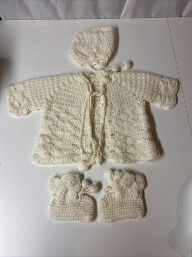 Vintage Glo-Knit Handmade in Japan Baby Sweater Hat And Vintage Glo-Knit Handmade in Japan Baby Sweater Hat And