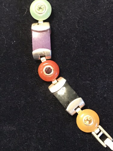 Vintage Main Line Time quartz watch with gemstones in sterling silver (925)