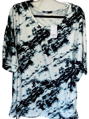 NWT Suzanne Betro Top  Simple Basic Tunic Color 101.Tye Dye Top Blouse Size 2XL