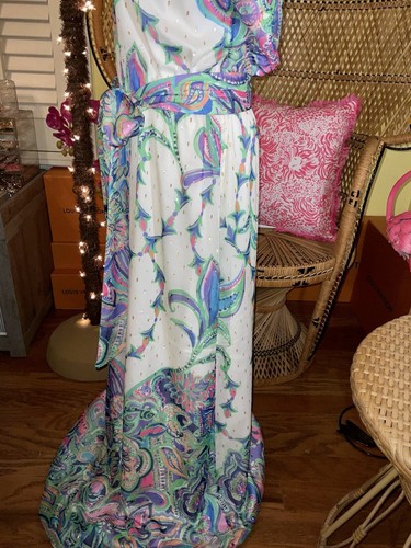 Pre-owned Lilly Pulitzer Tiera Maxi Dress Best Kept Secret ? Size M No Sash In Multicolor