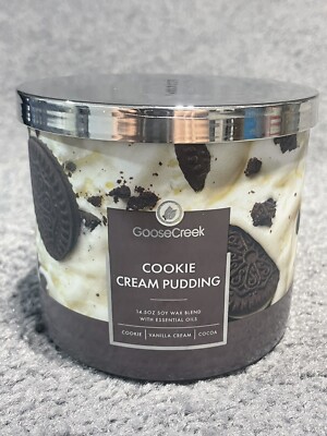 Goose Creek Candle Cookie Cream Pudding Three Wick 14.5 Oz Vanilla Cocoa New