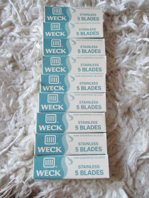 Huge LOT of 45 NIB Vintage WECK Hair Shapering Blades Stainless Blade