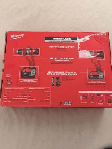 Milwaukee 2893-22CX Drill / Impact Combo Kit 18-Volt with (2) 4Ah Batterie