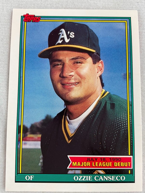 1990 Topps Major League Debut Card #025-Ozzie Canseco, Oakland