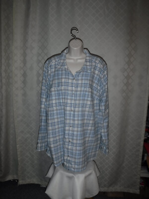 Size Plus Flannel Shirt Blouses 3X,2X,1X,Croft & Barrow Multi Color 100% cotton