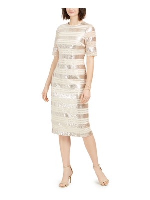 

VINCE CAMUTO Женское розовое платье-футляр ниже колена с короткими рукавами и вырезом на спине розового цвета, Розовый