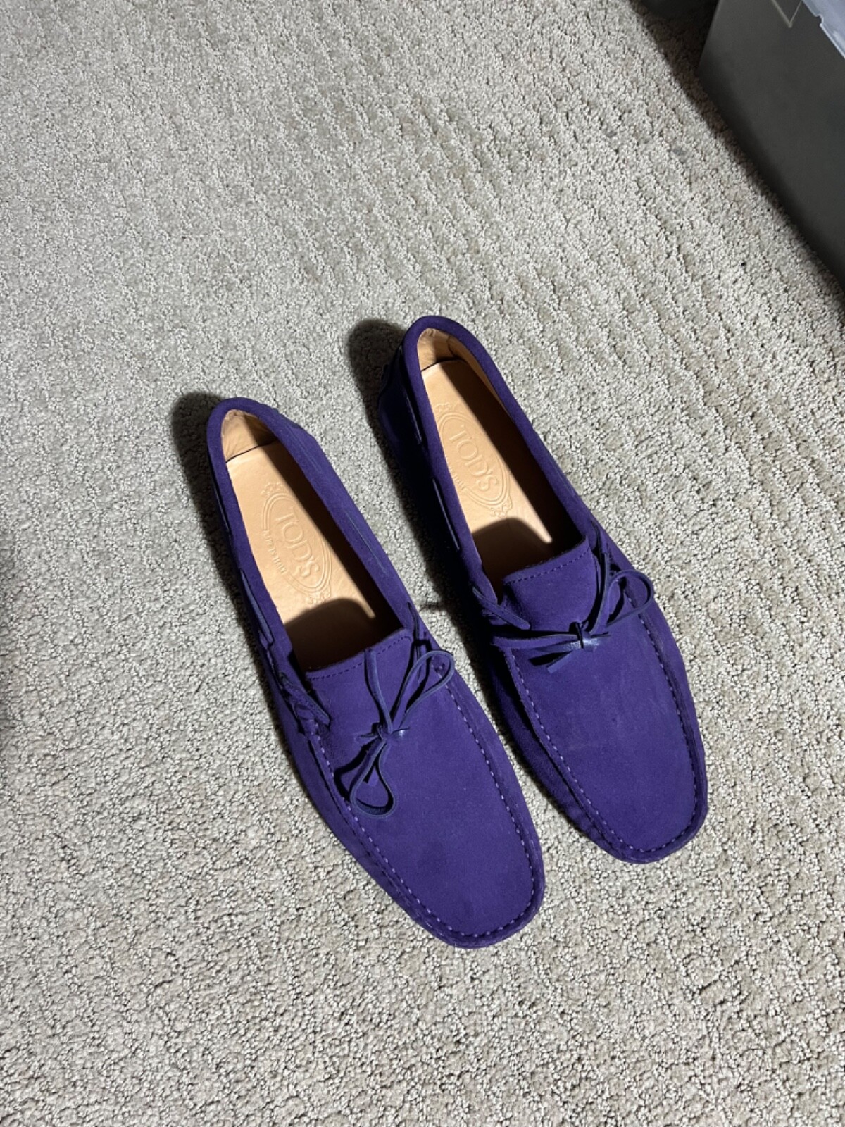 トッズ　モカシン　ディープパープル Todds men lofars, Purple suede, size 8 EU or 9US, mint